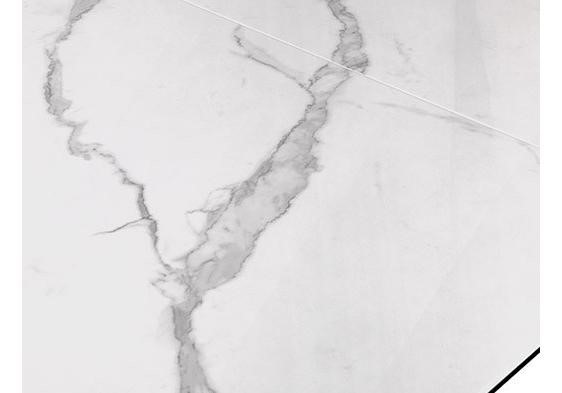 Стол на кухню раздвижной DikLine SFE160 Керамика Белый мрамор/подстолье черное/опоры черные (2 уп.) в Ханты-Мансийске - изображение 6