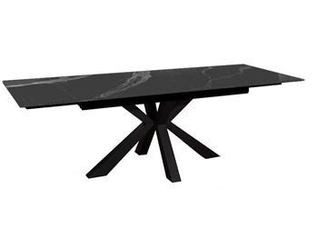 Стол на кухню раздвижной DikLine SFE160 Керамика Черный мрамор/подстолье черное/опоры черные (2 уп.) в Лангепасе - предосмотр 2