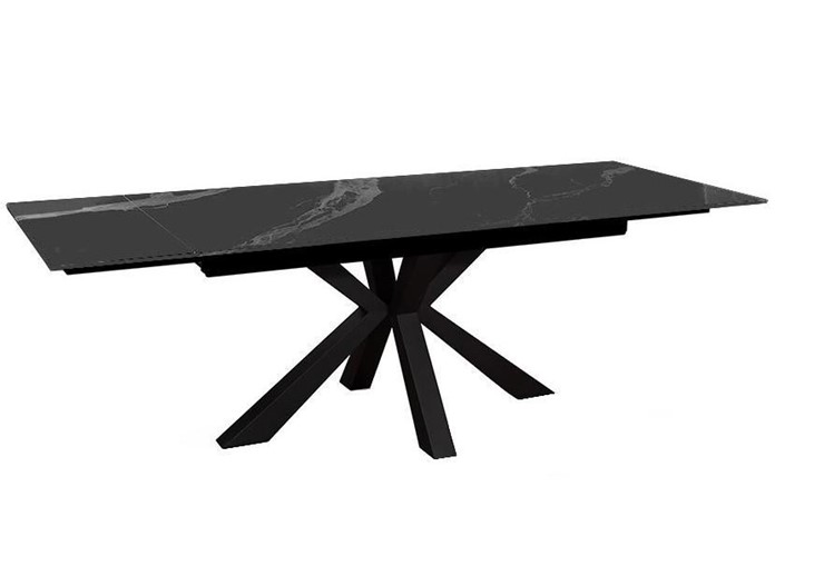 Стол на кухню раздвижной DikLine SFE160 Керамика Черный мрамор/подстолье черное/опоры черные (2 уп.) в Лангепасе - изображение 2