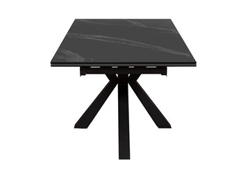 Стол на кухню раздвижной DikLine SFE160 Керамика Черный мрамор/подстолье черное/опоры черные (2 уп.) в Лангепасе - предосмотр 3