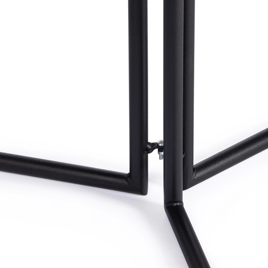 Стол складывающийся YOOP (mod. 1202) ЛДСП+меламин/металл, 100х100х72, чёрный мрамор/чёрный, арт.19491 в Сургуте - изображение 4