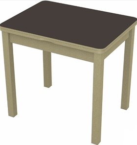 Обеденный раздвижной стол Бари дерево №8 (стекло коричневое/дуб выбеленный) в Урае