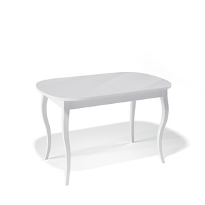 Кухонный раскладной стол Kenner 1300C (Белый/Стекло белое глянец) в Лангепасе