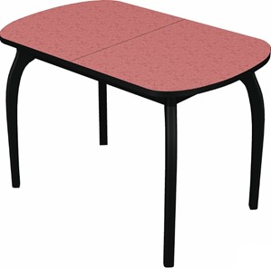 Кухонный раскладной стол Ривьера мини дерево №1, пластик (цветы красные/черный) в Нижневартовске