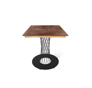 Керамический кухонный стол SHT-TU3-1/ТT8 60/60 (черный муар/прозрачный лак/коричневая сепия) в Когалыме