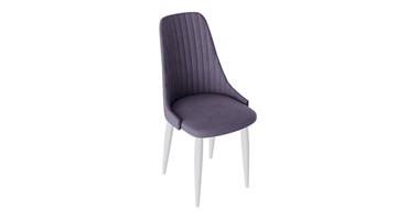 Обеденный стул Франк (конус) исп2 (Белый матовый/Микровелюр Фиолетовый) в Сургуте