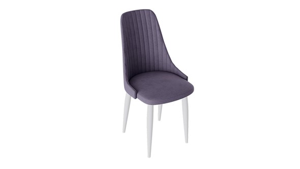 Обеденный стул Франк (конус) исп2 (Белый матовый/Микровелюр Фиолетовый) в Советском - изображение