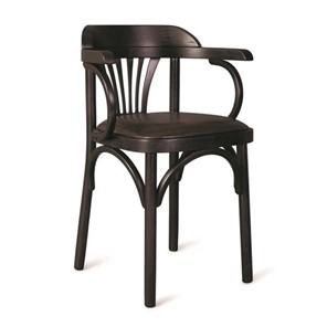 Обеденный стул Венский мягкий, кожзам черный/венге в Урае