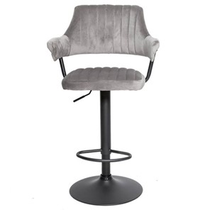 Барный стул КАНТРИ WX-2917 вельвет светло-серый в Лангепасе
