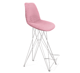 Барный стул SHT-ST29-С22 / SHT-S66 (розовый зефир/хром лак) в Урае