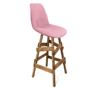 Барный стул SHT-ST29-С22 / SHT-S81 (розовый зефир/брашированный коричневый) в Когалыме