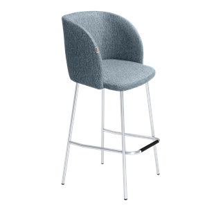 Барный стул SHT-ST33 / SHT-S29P (синий лед/хром лак) в Лангепасе