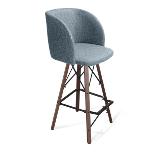 Барный стул SHT-ST33 / SHT-S80 (синий лед/темный орех/черный) в Когалыме