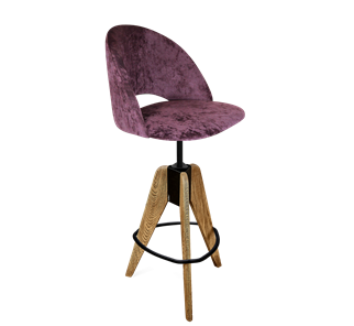 Барный стул SHT-ST34 / SHT-S92 (вишневый джем/браш.коричневый/черный муар) в Советском