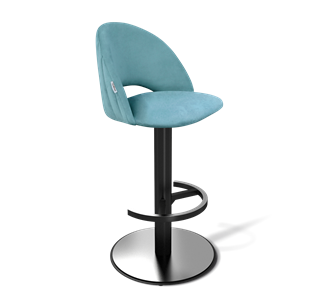 Барный стул SHT-ST34-1 / SHT-S137 (голубая пастель/стальной/черный муар) в Лангепасе