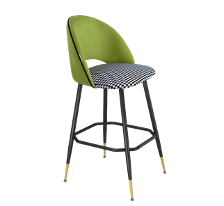 Барный стул SHT-ST34-3 / SHT-S148 (оливковый/гусиная лапка/черный муар/золото) в Нижневартовске