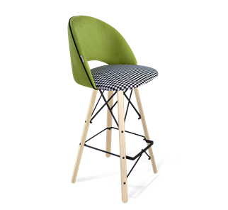 Барный стул SHT-ST34-3 / SHT-S80 (оливковый/гусиная лапка/прозрачный лак/черный) в Когалыме