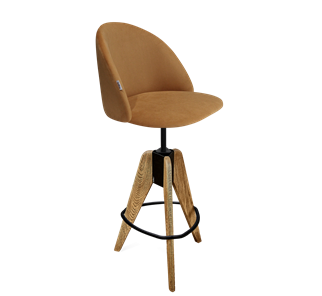 Барный стул SHT-ST35 / SHT-S92 (горчичный/браш.коричневый/черный муар) в Лангепасе