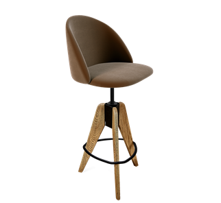 Барный стул SHT-ST35 / SHT-S92 (кофейный ликер/браш.коричневый/черный муар) в Лангепасе