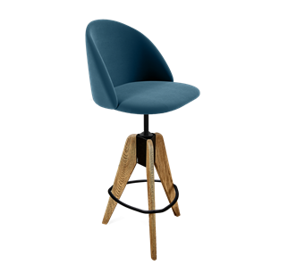 Барный стул SHT-ST35 / SHT-S92 (тихий океан/браш.коричневый/черный муар) в Лангепасе