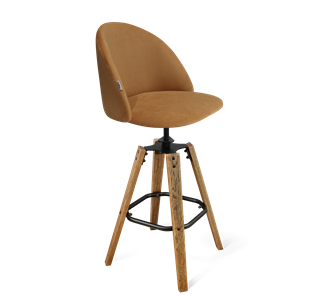 Барный стул SHT-ST35 / SHT-S93 (горчичный/браш.коричневый/черный муар) в Лангепасе