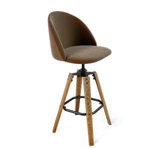 Барный стул SHT-ST35 / SHT-S93 (кофейный ликер/браш.коричневый/черный муар) в Лангепасе