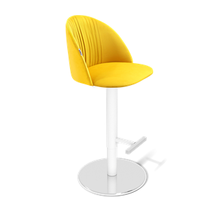 Барный стул SHT-ST35-1 / SHT-S128 (имперский жёлтый/хром/белый муар) в Лангепасе