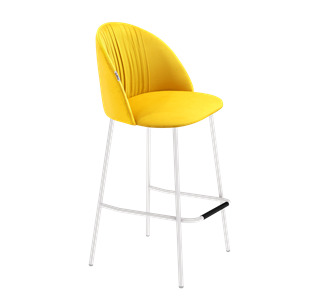 Барный стул SHT-ST35-1 / SHT-S29P (имперский жёлтый/белый муар) в Лангепасе