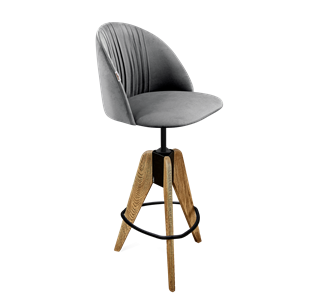 Барный стул SHT-ST35-1 / SHT-S92 (угольно-серый/браш.коричневый/черный муар) в Лангепасе