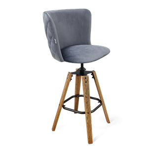 Барный стул SHT-ST36-3 / SHT-S93 (нейтральный серый/браш.коричневый/черный муар) в Лангепасе