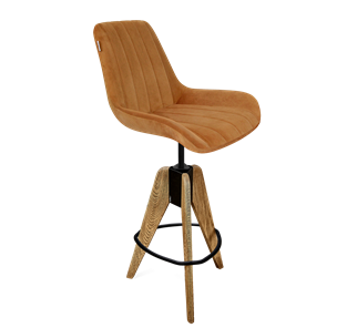 Барный стул SHT-ST37 / SHT-S92 (горчичный/браш.коричневый/черный муар) в Лангепасе