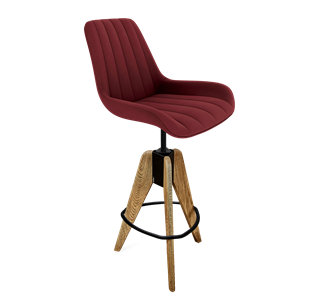 Барный стул SHT-ST37 / SHT-S92 (рубиновое вино/браш.коричневый/черный муар) в Урае