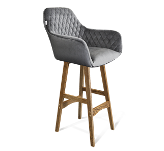 Барный стул SHT-ST38 / SHT-S65 (угольно-серый/дуб брашированный коричневый) в Сургуте