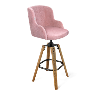 Барный стул SHT-ST39 / SHT-S93 (пыльная роза/браш.коричневый/черный муар) в Лангепасе
