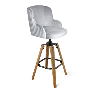 Барный стул SHT-ST39-1 / SHT-S93 (серое облако/браш.коричневый/черный муар) в Лангепасе