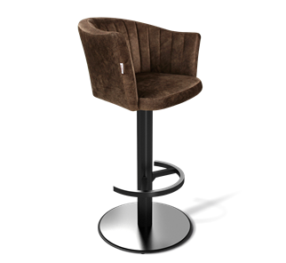 Барный стул SHT-ST42-1 / SHT-S137 (кофейный трюфель/стальной/черный муар) в Урае