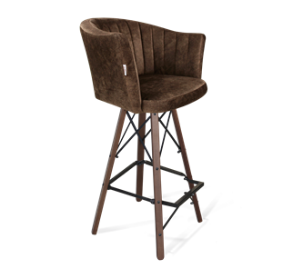Барный стул SHT-ST42-1 / SHT-S80 (кофейный трюфель/темный орех/черный муар) в Пыть-Яхе