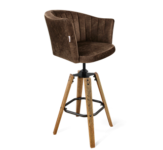 Барный стул SHT-ST42-1 / SHT-S93 (кофейный трюфель/браш.коричневый/черный муар) в Когалыме