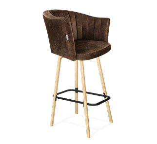 Барный стул SHT-ST42-1 / SHT-S94 (кофейный трюфель/прозрачный лак/черный муар) в Лангепасе