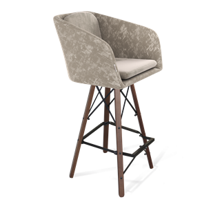 Барный стул SHT-ST43-1 / SHT-S80 (карамельный латте/темный орех/черный) в Лангепасе