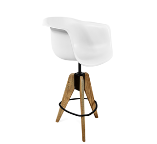 Барный стул SHT-ST31/S92 (белый/брашированный коричневый/черный муар) в Лангепасе