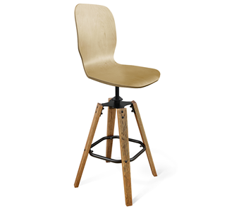 Барный стул SHT-ST15-1/S93 (прозрачный лак/брашированный коричневый/черный муар) в Когалыме