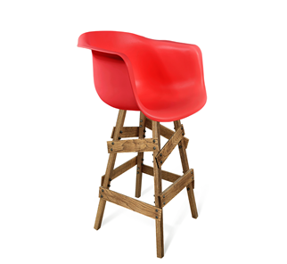 Барный стул SHT-ST31/S81 (красный/брашированный коричневый) в Лангепасе