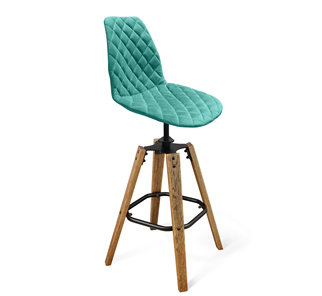 Барный стул SHT-ST29-С12/S93 (голубая лагуна/брашированный коричневый/черный муар) в Когалыме