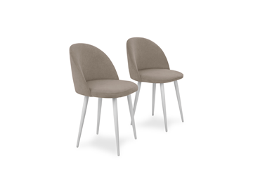 Комплект из 2-х обеденных стульев Лайт бежевый белые ножки в Пыть-Яхе