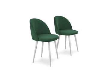 Комплект из 2-х обеденных стульев Лайт изумрудный белые ножки в Когалыме