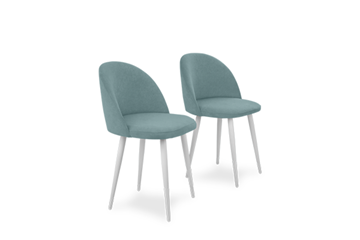 Комплект из 2-х кухонных стульев Лайт мятный белые ножки в Лангепасе
