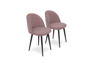 Комплект из 2-х обеденных стульев Brendoss Лайт розовый черные ножки в Сургуте