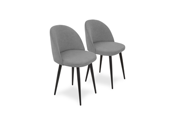 Комплект из 2-х обеденных стульев Лайт серый черные ножки в Лангепасе