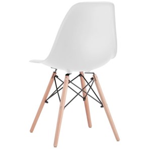 Комплект обеденных стульев 4 шт. BRABIX "Eames CF-010", пластик белый, опоры дерево/металл, 532630, 2033A в Лангепасе